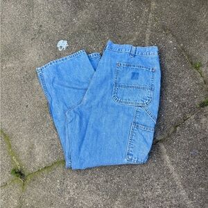 Carhartt Loose Fit Carpenter Jeans Men’s 38x28 Light Wash Workwear Denim